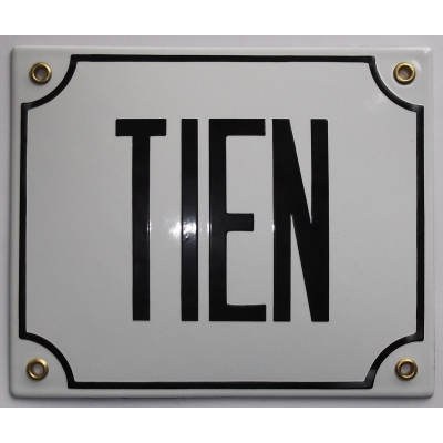 Huisnummerbord 18x15 nummers in letters 'TIEN' Huisnummerbord 18x15 nummers in letters 'TIEN'